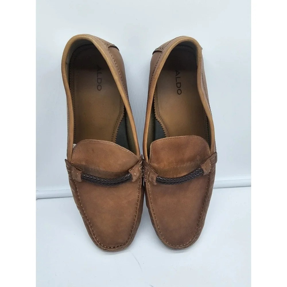 Aldo Mens Brown Suede Leather Dress‎ Shoe Comfort Loafer Size10